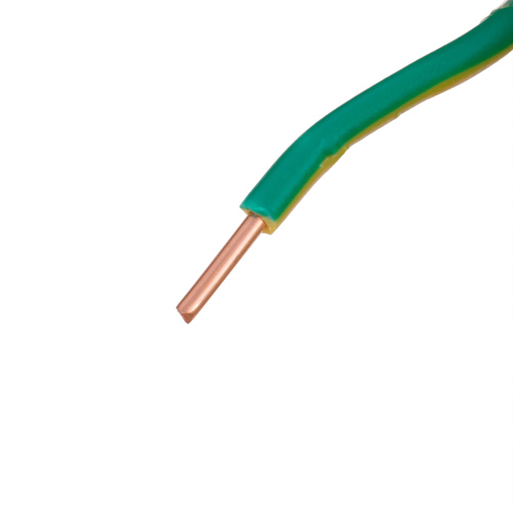 Провід одножильний 1.5mm² (16AWG/D1.38мм, мідь, PVC), жовто-зелений