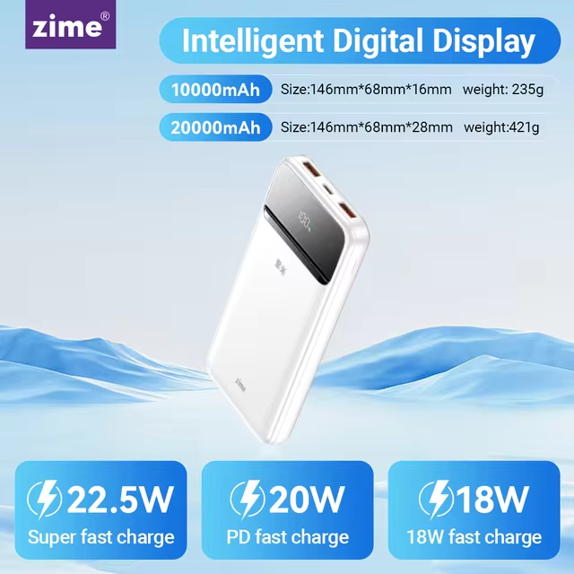 Power Bank 10000mAh 37Wh (6000mAh @ 5V/2A) 22.5W max White (B225W2A1C-1W – zime)