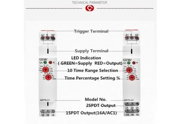 Реле часу DIN-рейку "ON" GRT8-A1 AC230V