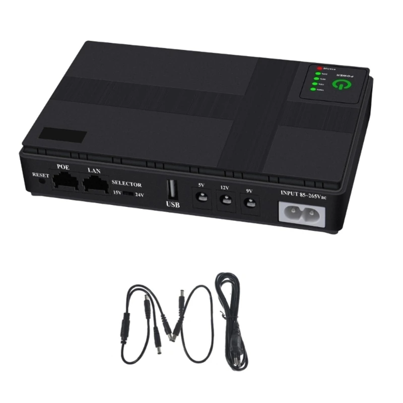 Mini UPS 5V/9V/12V/USB port/POE port 10400mAh 18W max (DC1018P)