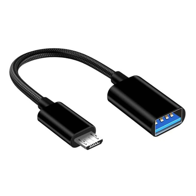 Кабель micro USB на USB-A "мама" 15см чорний LJ