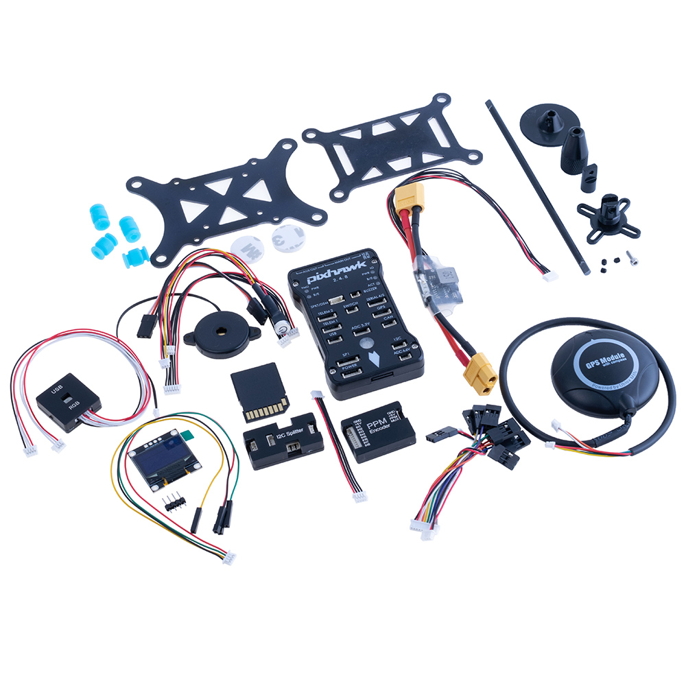 Контролер польоту Pixhawk 2.4.8 Набір Pixhawk 2.4.8 FC+Buzzer+ Safety Switch+Power Module+PPM+I2C+Shock Absorber Board+SD Card adapter+Neo-M8N GPS+GPS Holder+ OSD OLED Display +DF13 4/5/6 Pin Cable+RGB module FC-005