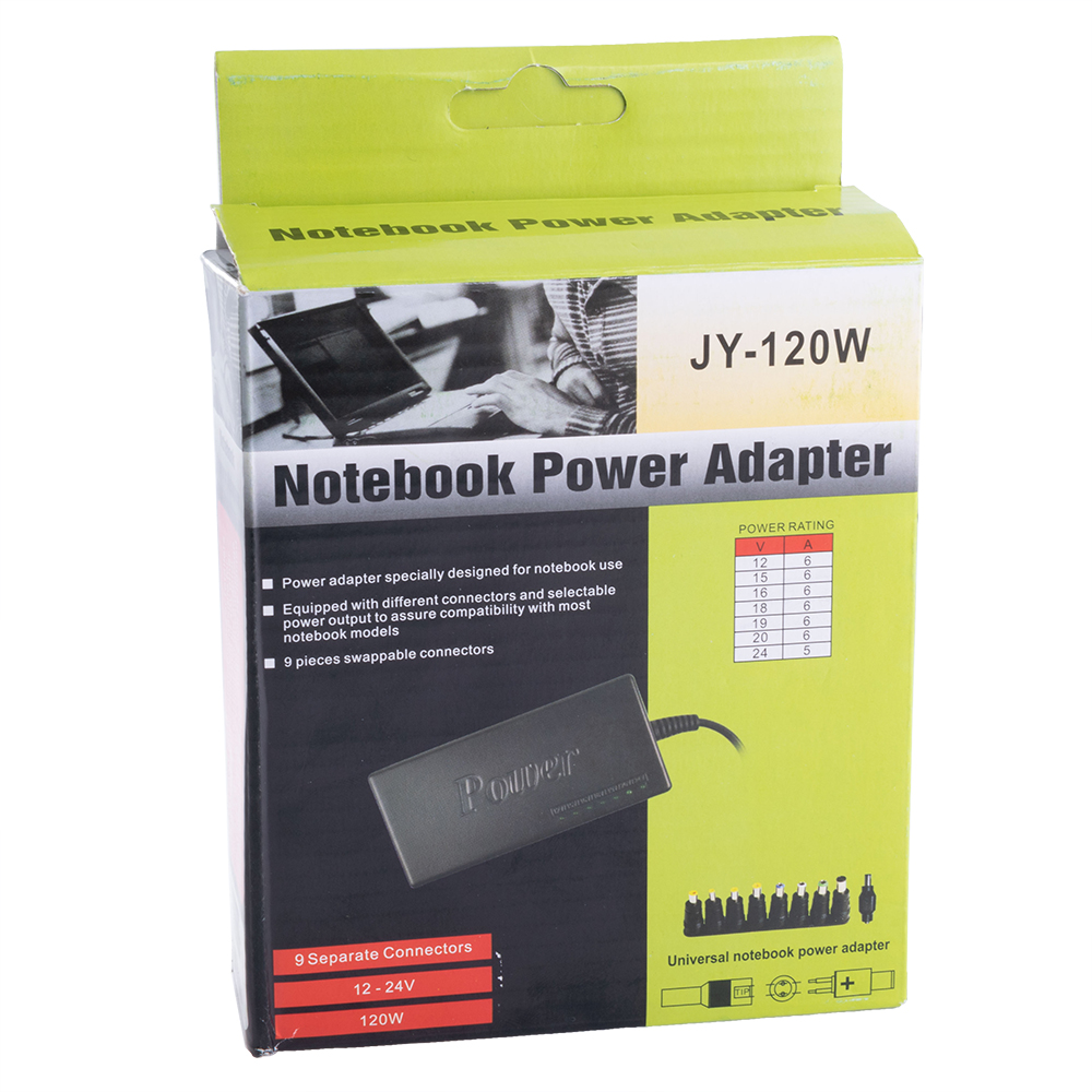 Універсальний блок живлення для ноутбуків JY-120W 12V/6A, 15V/6A, 16V/6A, 18V/6A, 19V/6A, 20V/6A, 24V/5A