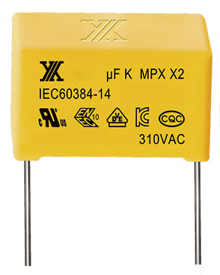 MPX 100nF 310VAC J(±5%), P=15mm, 18x14,5x8,5mm X2-104K310VACD4 YY-конденсатор плівковий